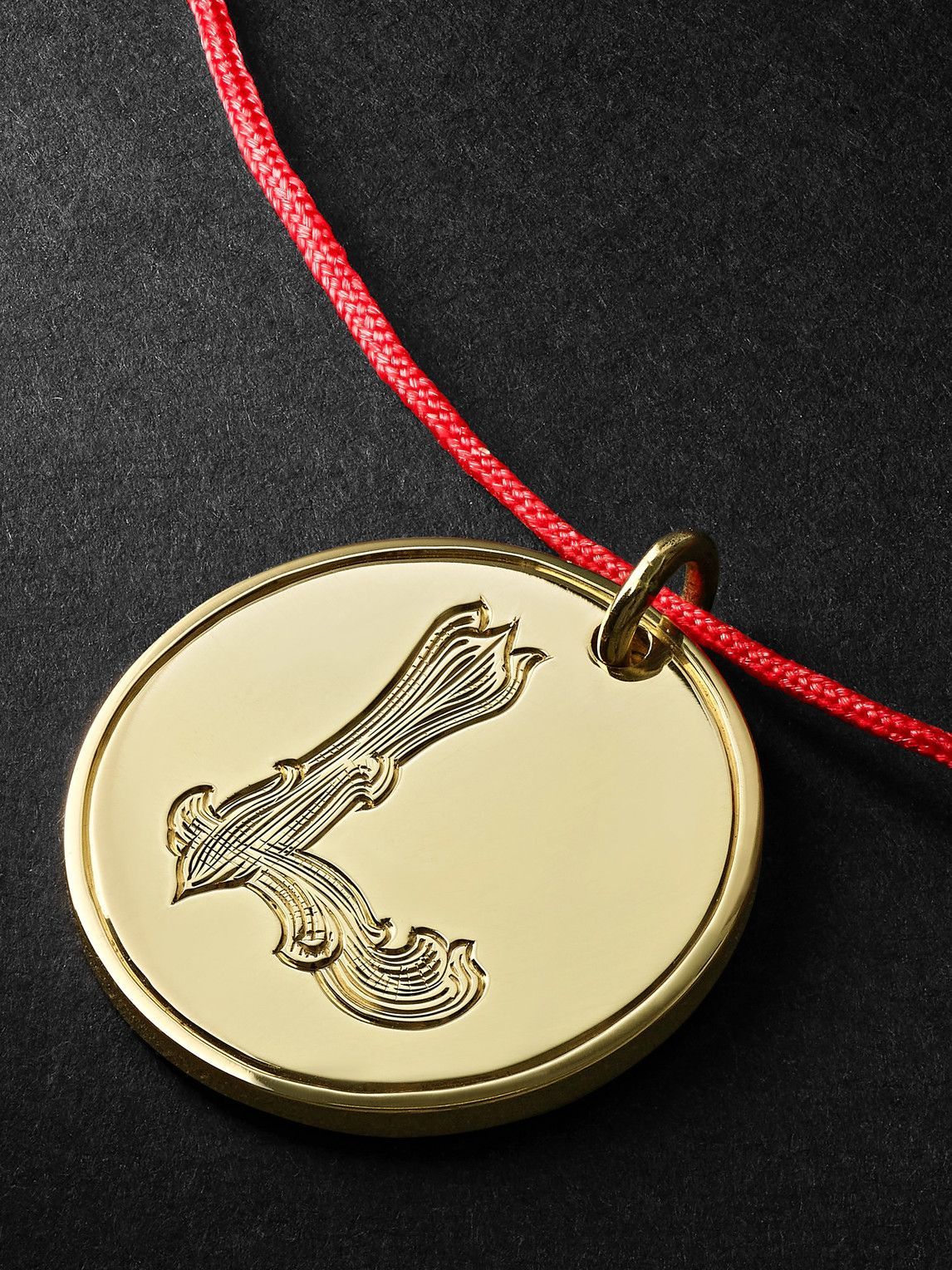 Duffy Jewellery - Initial 18-Karat Gold and Cord Necklace - Gold