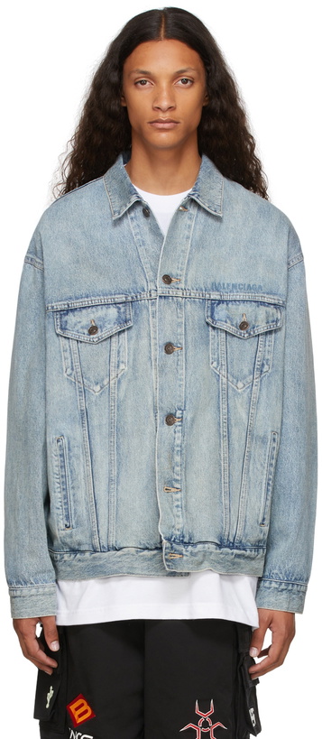 Photo: Balenciaga Blue Denim Large Fit Jacket