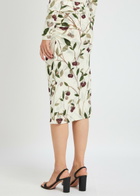 Stella Mccartney Cherry Printed Mesh Midi Skirt Cream