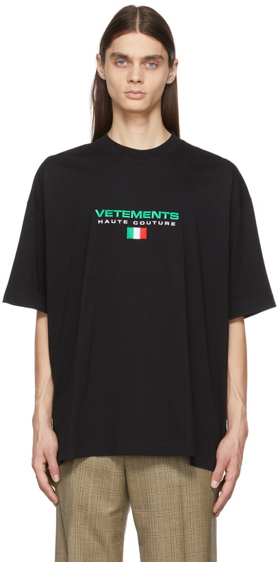 Photo: VETEMENTS Black Haute Couture Logo T-Shirt