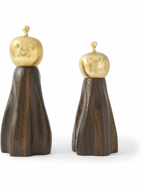 Photo: L'Objet - Haas Brothers Fantomes Wood and Gold-Tone Salt and Pepper Mills