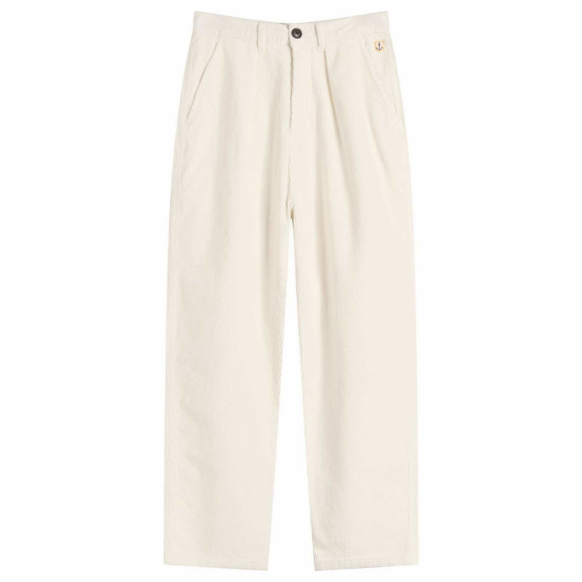 Armor-Lux Men's Pleated Corduroy Pants in Milk