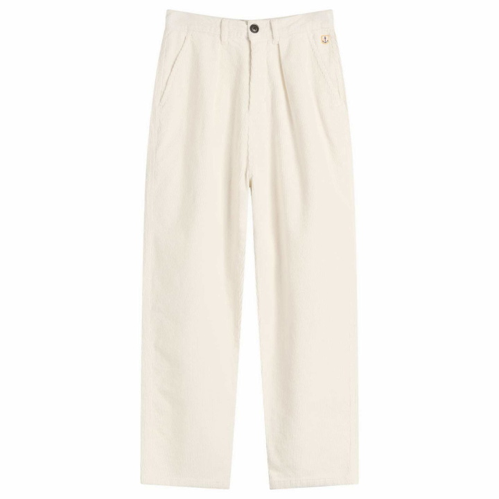Photo: Armor-Lux Men's Pleated Corduroy Pants in Milk