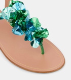 Aquazzura Summer Sun metallic leather thong sandals