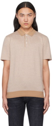 BOSS Beige Spread Collar Polo