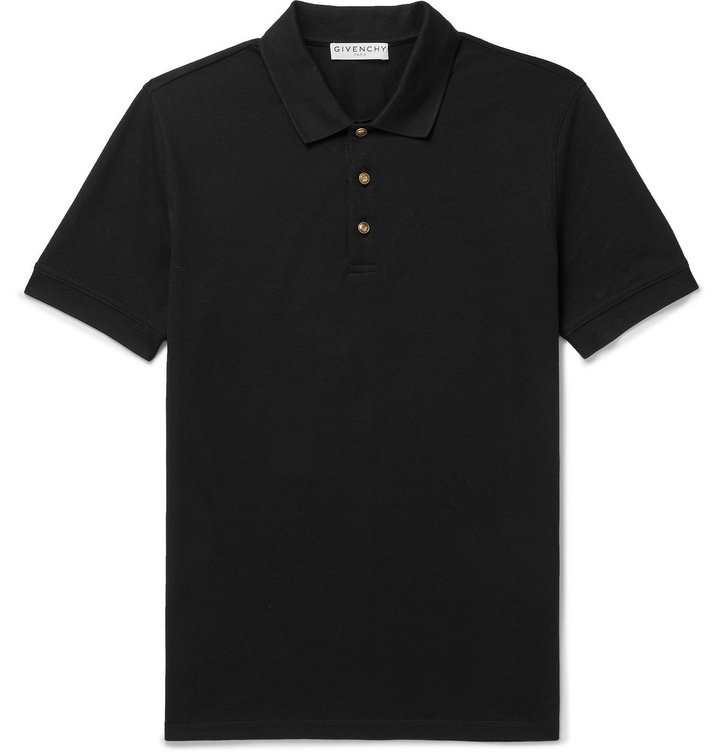Photo: Givenchy - Slim-Fit Cotton-Piqué Polo Shirt - Black