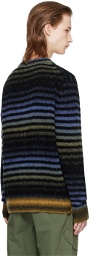 PS by Paul Smith Blue & Black Brushed Cardigan