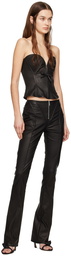 Blumarine Black Paneled Leather Pants