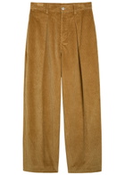 JW Anderson Pleated Straight-leg Corduroy Trousers Beige