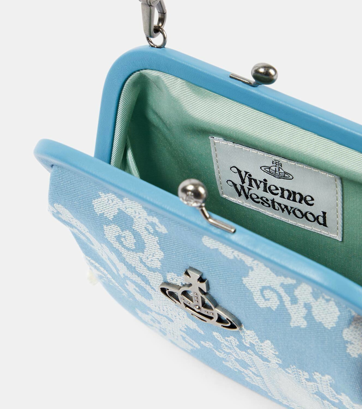 【Sky-Blue】Vivienne Westwood マルチケース Vivienne Westwood Vivienne's Small jacquard tote bag Vivienne Westwood