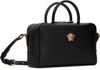 Versace Black 'La Medusa' Leather Boston Bag