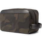 Mulberry - Leather-Trimmed Camouflage-Print Canvas Wash Bag - Green