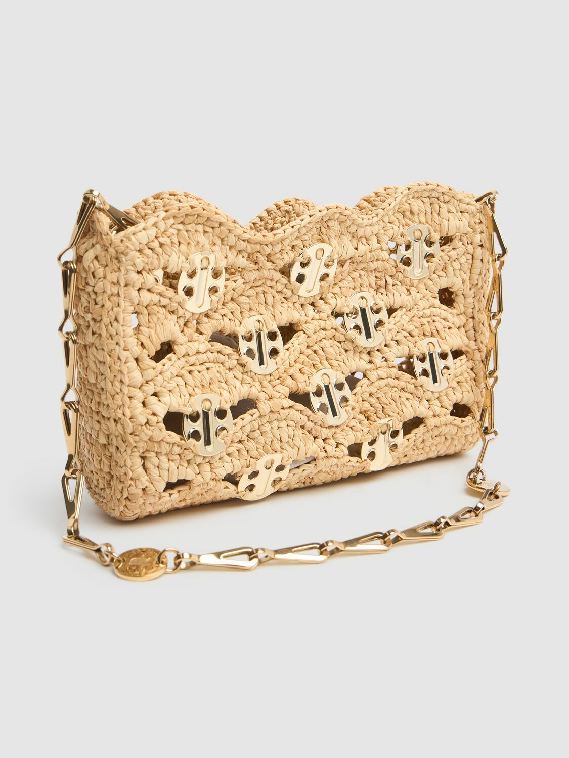 RABANNE Nano 1969 Embroidered Raffia Bag Paco Rabanne