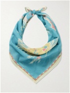 Nudie Jeans - Printed Organic Cotton-Voile Scarf - Blue