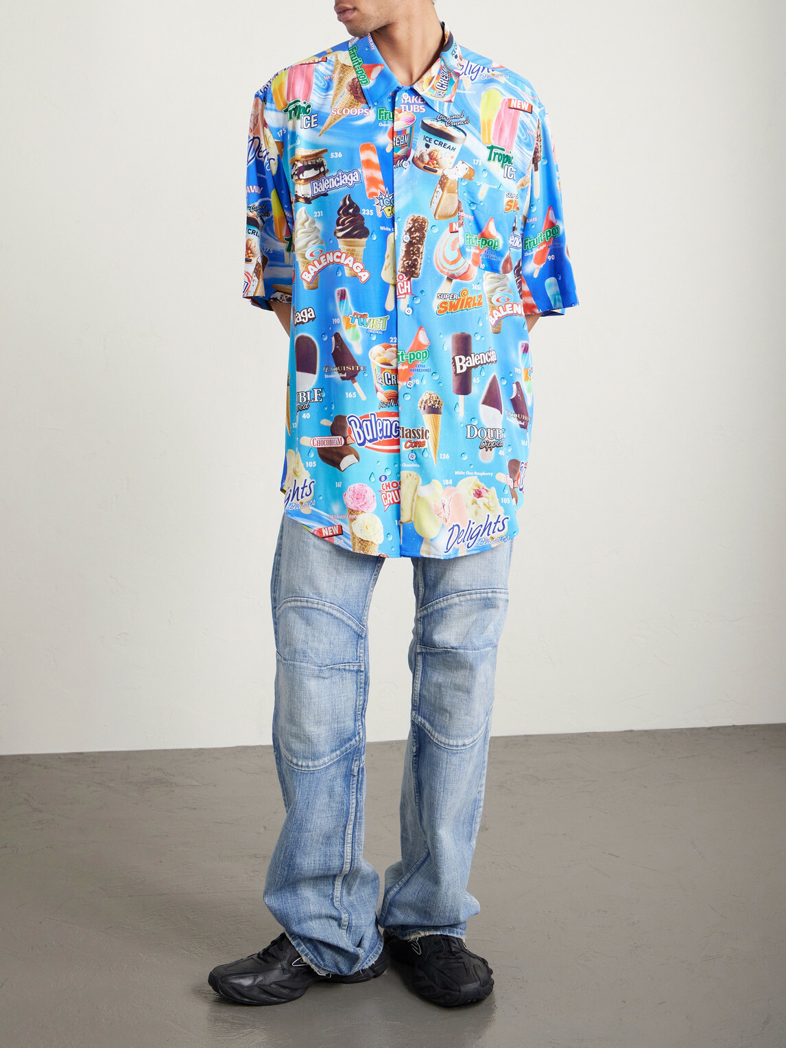 Balenciaga - Sweet Treat Minimal Oversized Printed Poplin Shirt - Blue