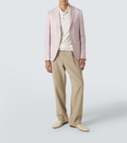 Manolo Blahnik Mario leather-trimmed raffia loafers
