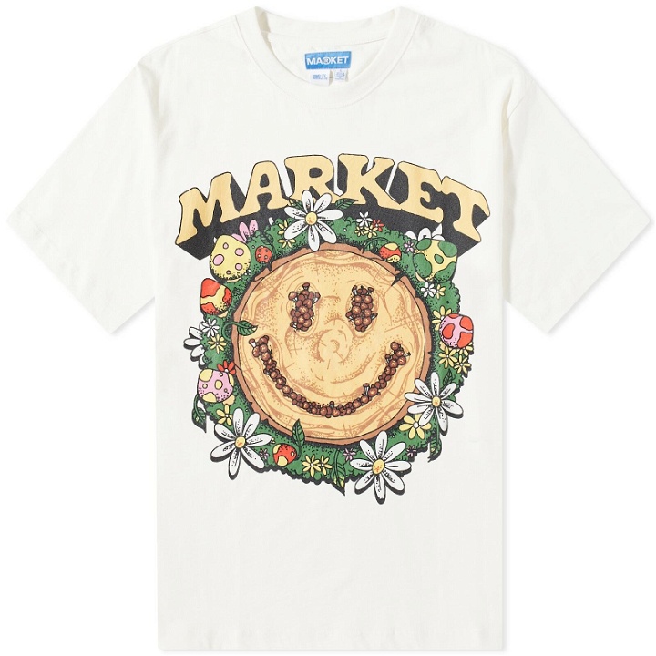 Photo: MARKET Men's Smiley Decomposition T-Shirt in Cloud