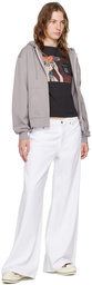 Re/Done White Mid Rise Palazzo Jeans