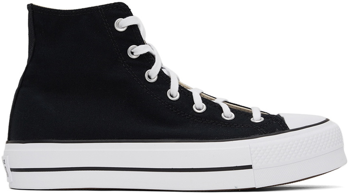 Photo: Converse Black & White Chuck Taylor All Star Platform Hi Sneakers