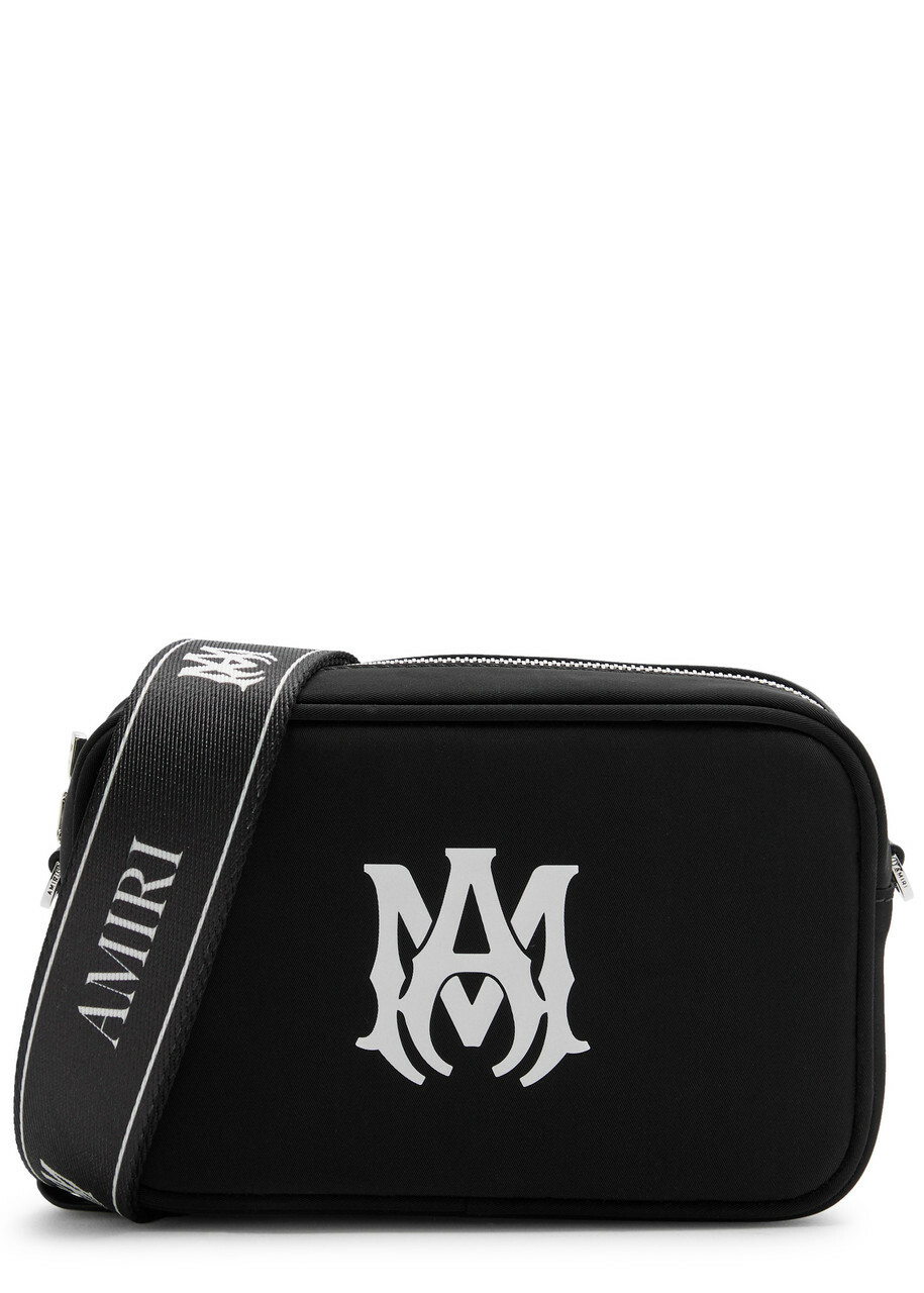 【AMIRI】Staggered Logoキャンバスカメラバッグ AMIRI Men's Staggered Logo Camera Bag in Black Amiri