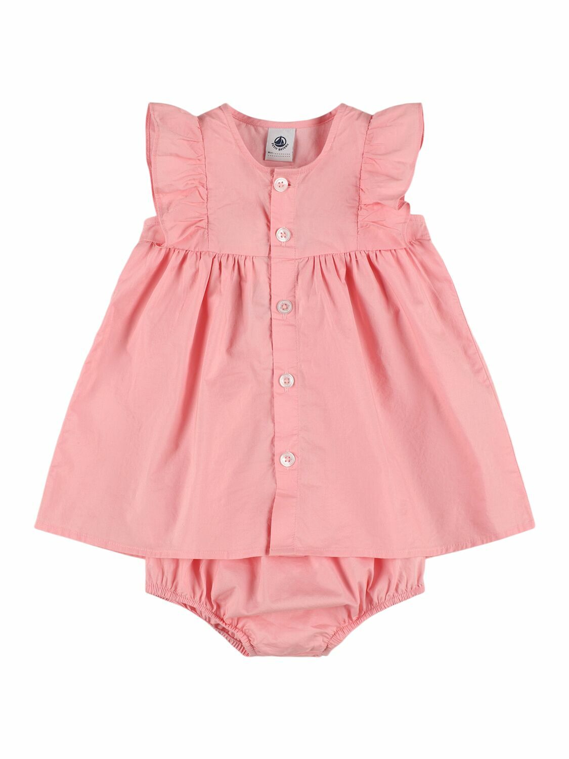 PETIT BATEAU Cotton Dress & Diaper Cover