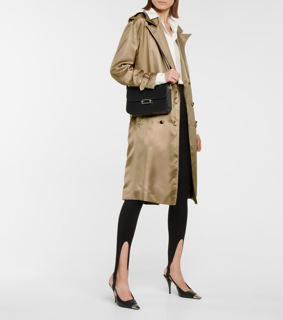 Saint Laurent Silk trench coat シルク トレンチ コート Saint Laurent Silk Trench Coat | Black | FARFETCH