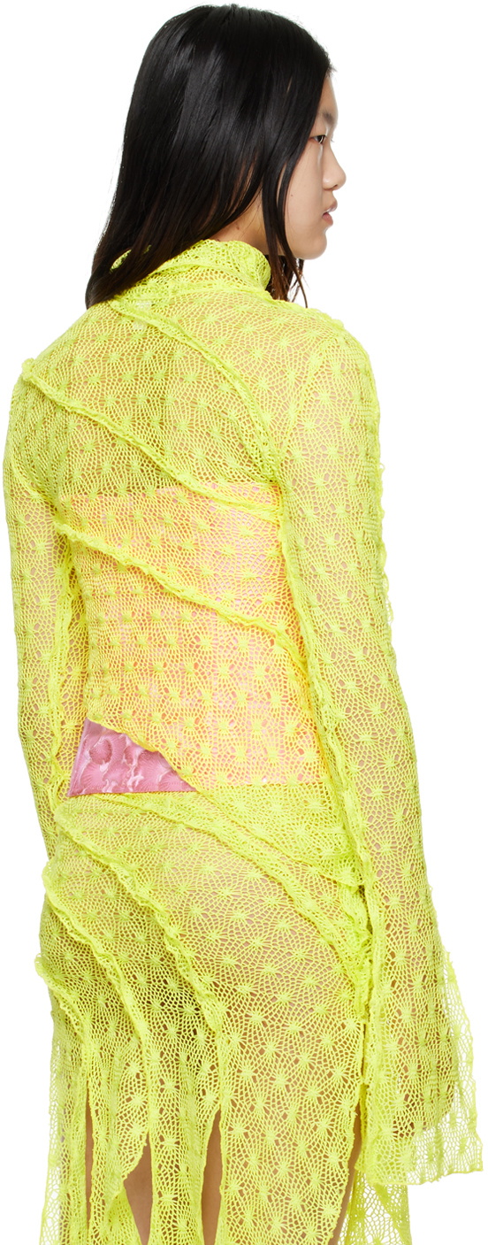 KIM SHUI SSENSE Exclusive Yellow Asymmetrical Turtleneck