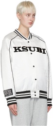 Ksubi White Retro Bomber Jacket