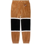 Burberry - Colour-Block Cotton-Blend Velour Track Pants - Brown