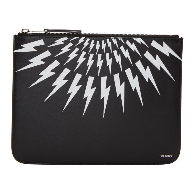 Photo: Neil Barrett Black Large Thunderbolt Zip Pouch