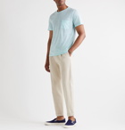 Onia - Chad Striped Linen-Blend T-Shirt - Blue