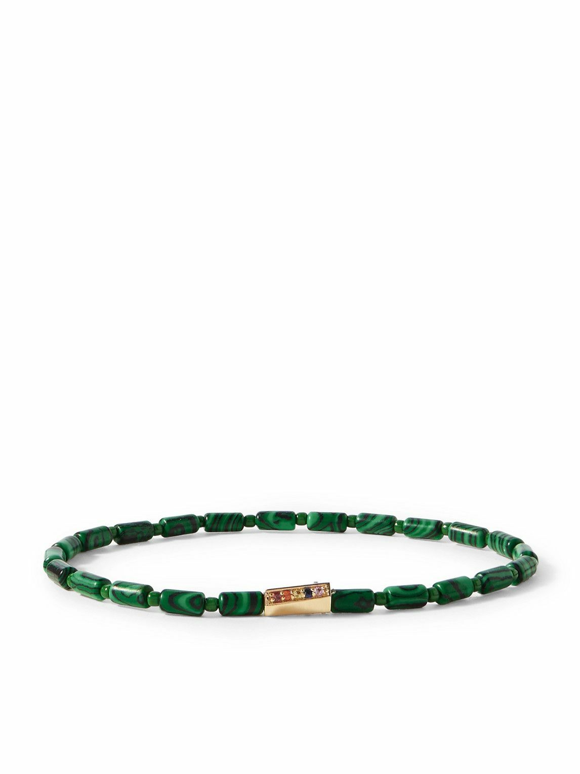 Luis Morais - Gold, Malachite and Sapphire Beaded Bracelet