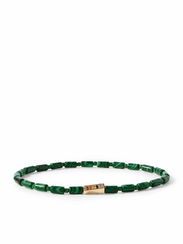 Photo: Luis Morais - Gold, Malachite and Sapphire Beaded Bracelet