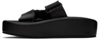MM6 Maison Margiela Black Webbing Slip-On Platform Sandals