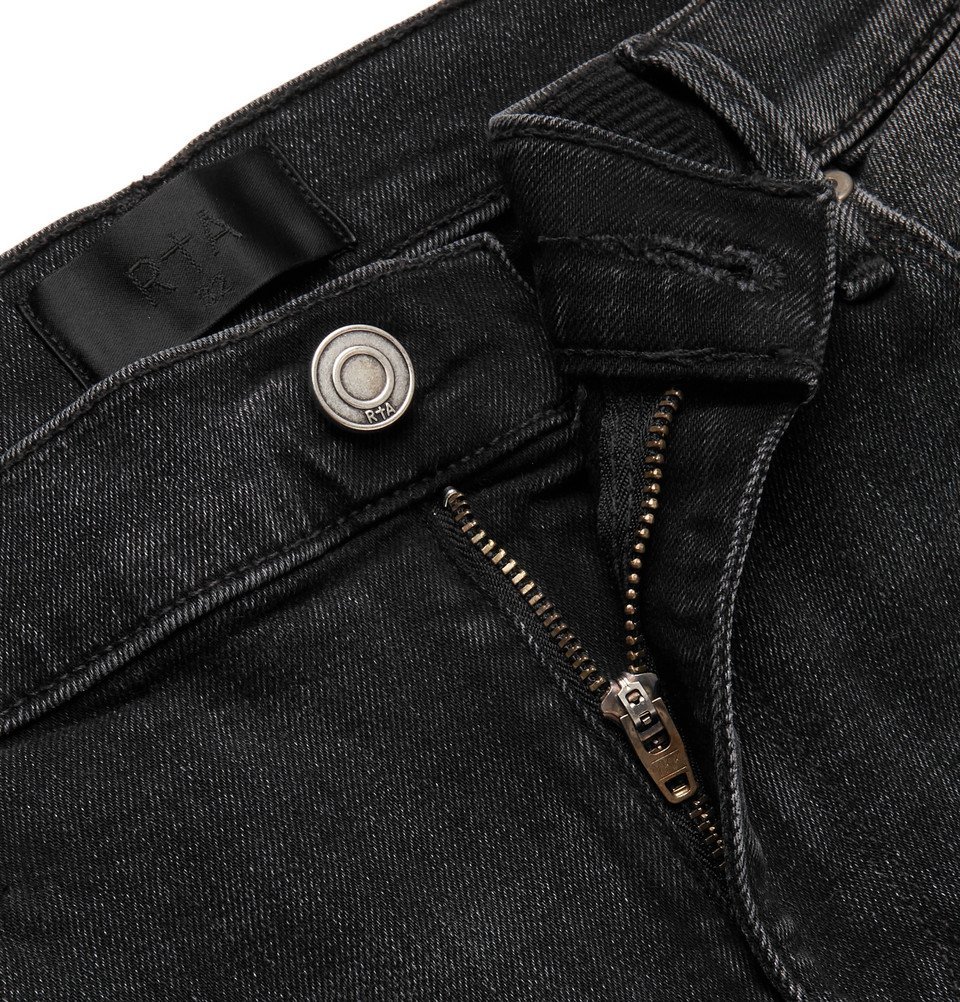 RtA - Skinny-Fit Distressed Stretch-Denim Jeans - Black RtA