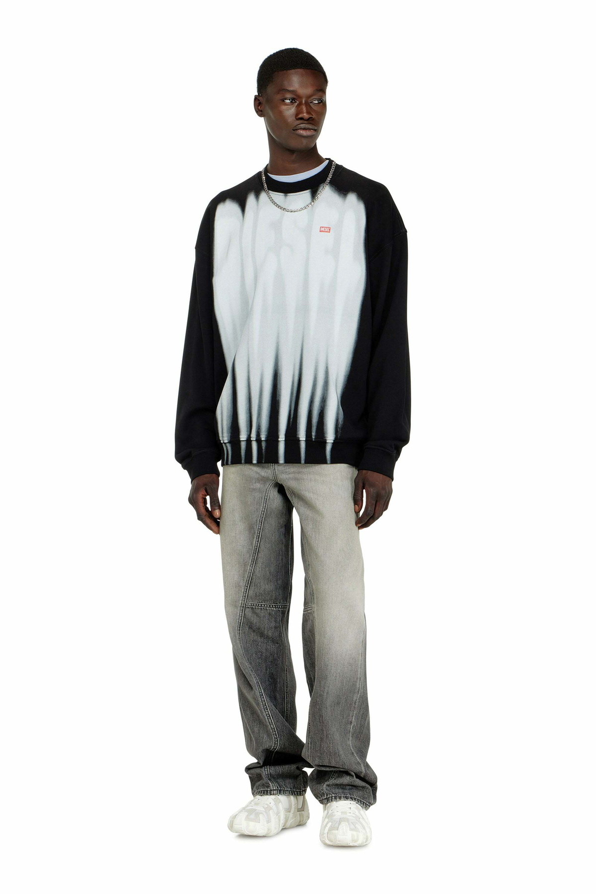 Diesel Cotton sweatshirt with graphic print - Sweaters - Man -