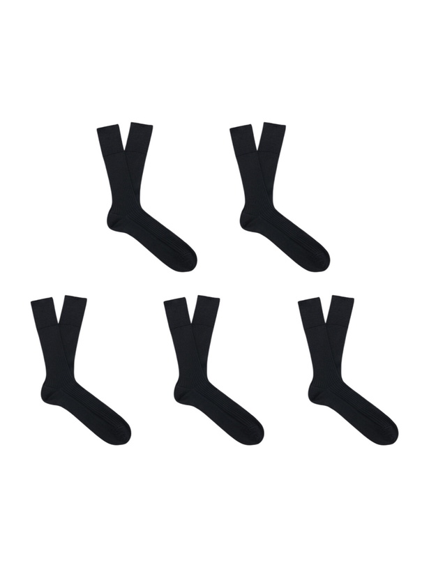 Photo: Falke - Set of Five Merino Wool-Blend Socks - Black