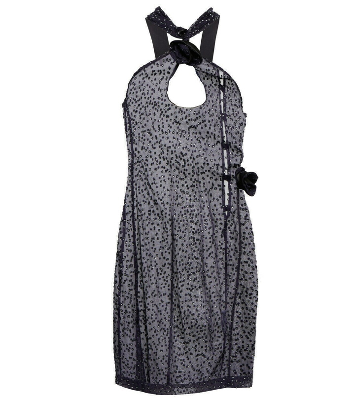 Photo: Coperni - Embellished sheer silk minidress