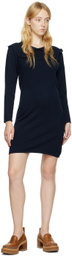 See by Chloé Navy Ruffle Midi Dress