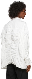 We11done White Oversize Lace Shirring Shirt