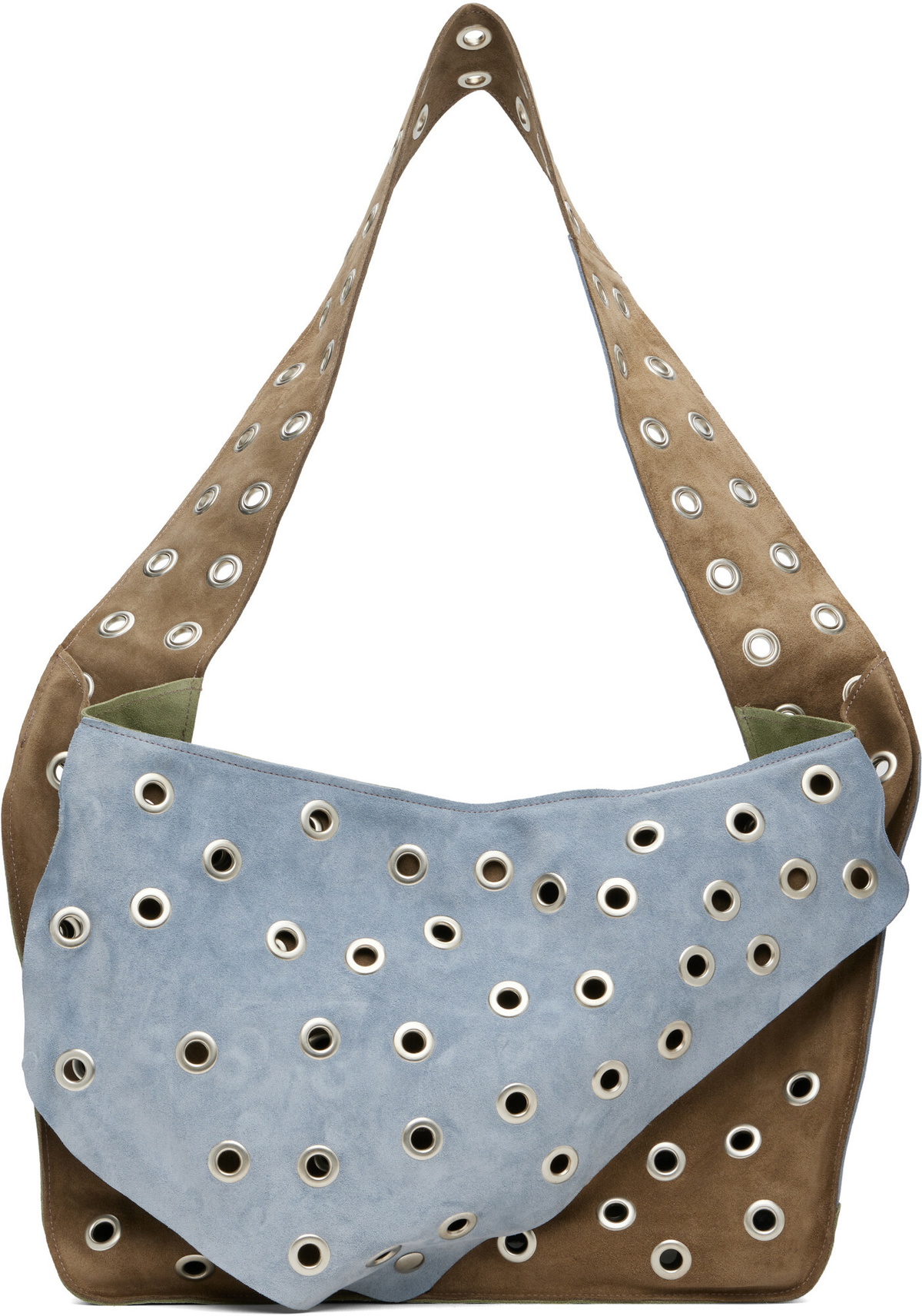 SC103 Blue & Brown Record Messenger Bag