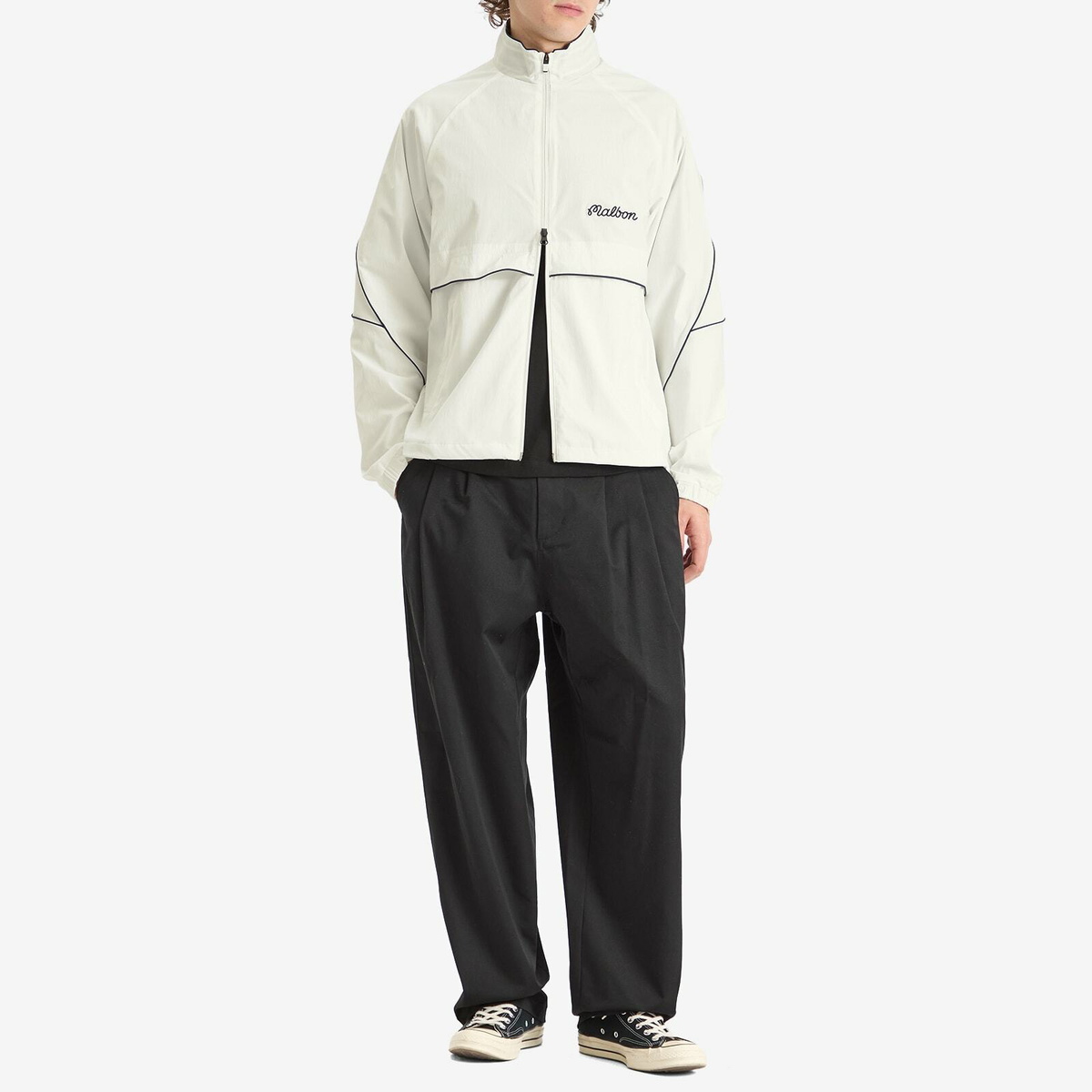 Malbon Men's Riva Nylon Jacket in White