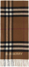 Burberry Beige & Brown Contrast Check Scarf