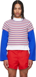 LII Purple & Red Cropped Stripe T-shirt