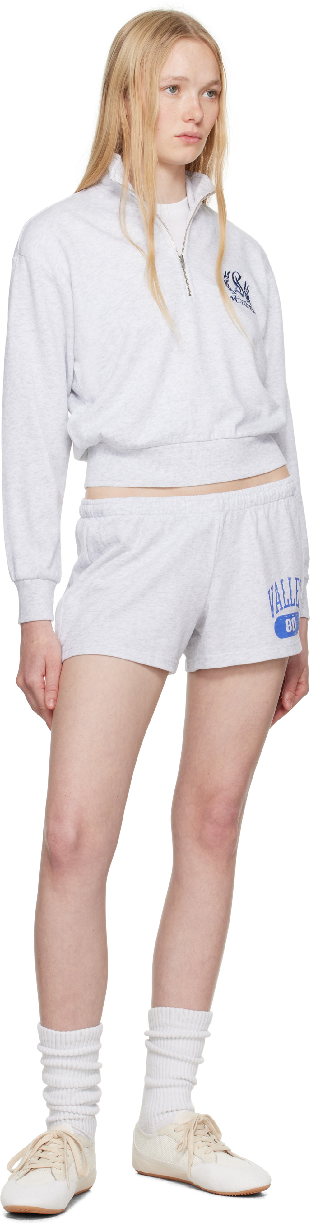 SKIMS Gray Lightweight Fleece Shorts