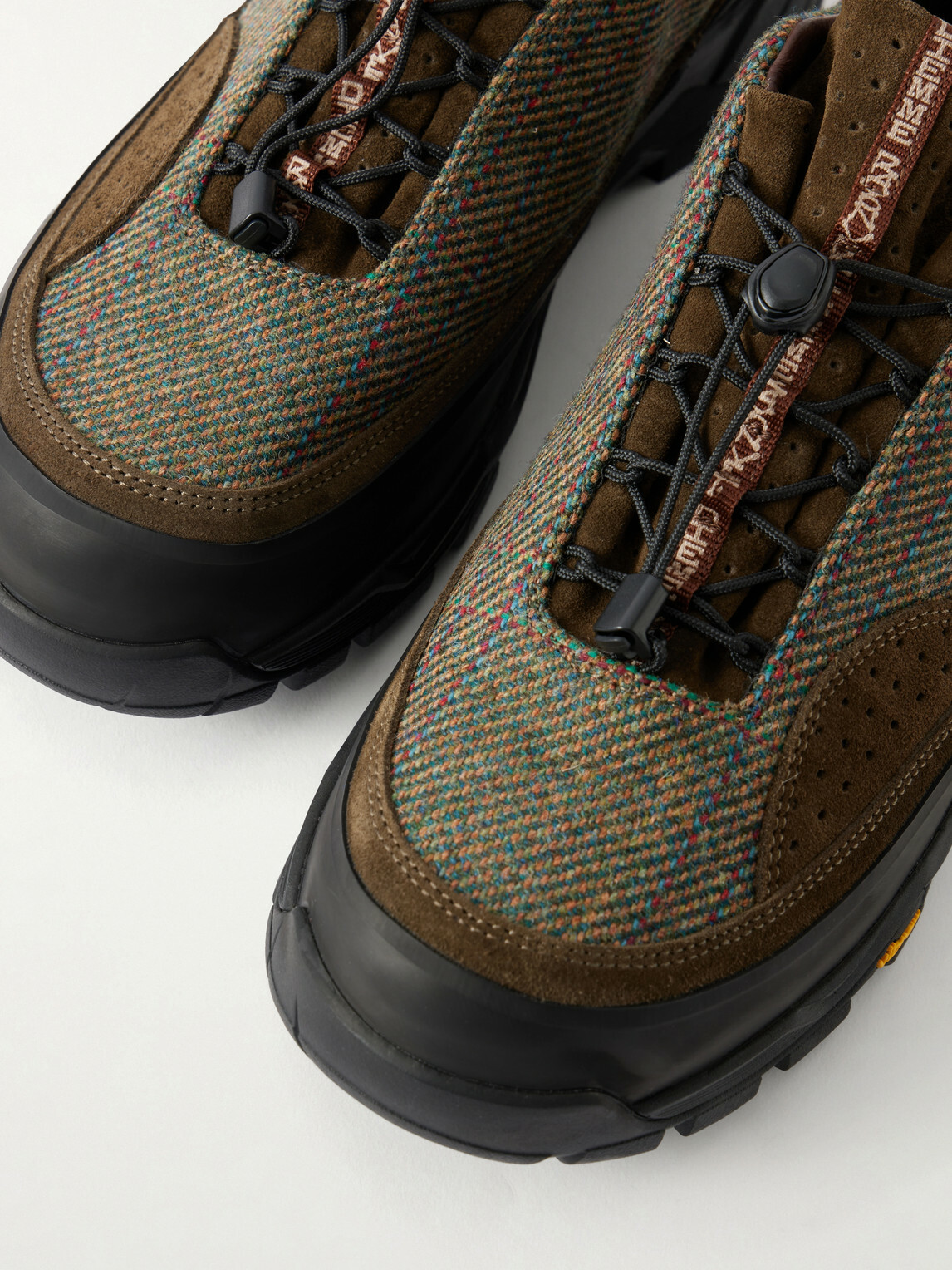 Diemme - Rayon Vert Grappa Hiker Suede-Trimmed Tweed Sneakers - Green