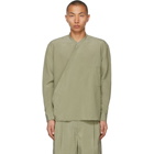 Lemaire Green Silk Wrapover Shirt