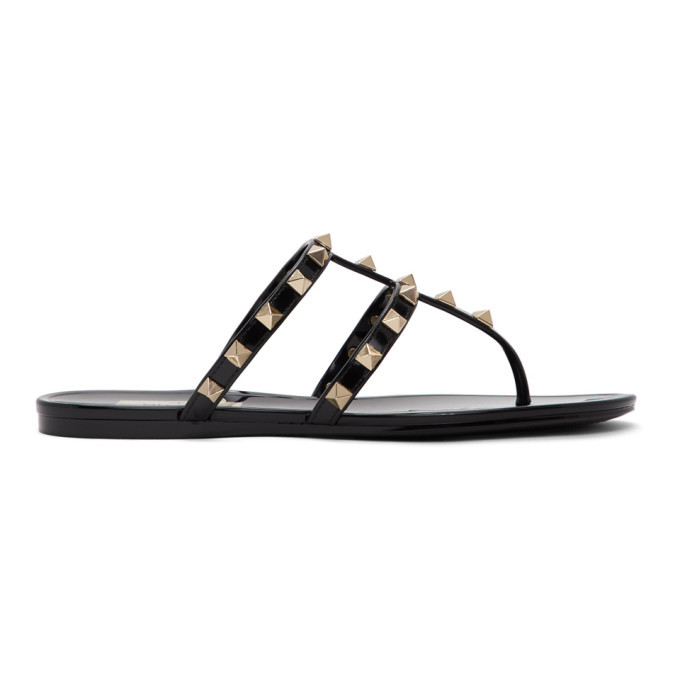 Valentino black hotsell jelly sandals