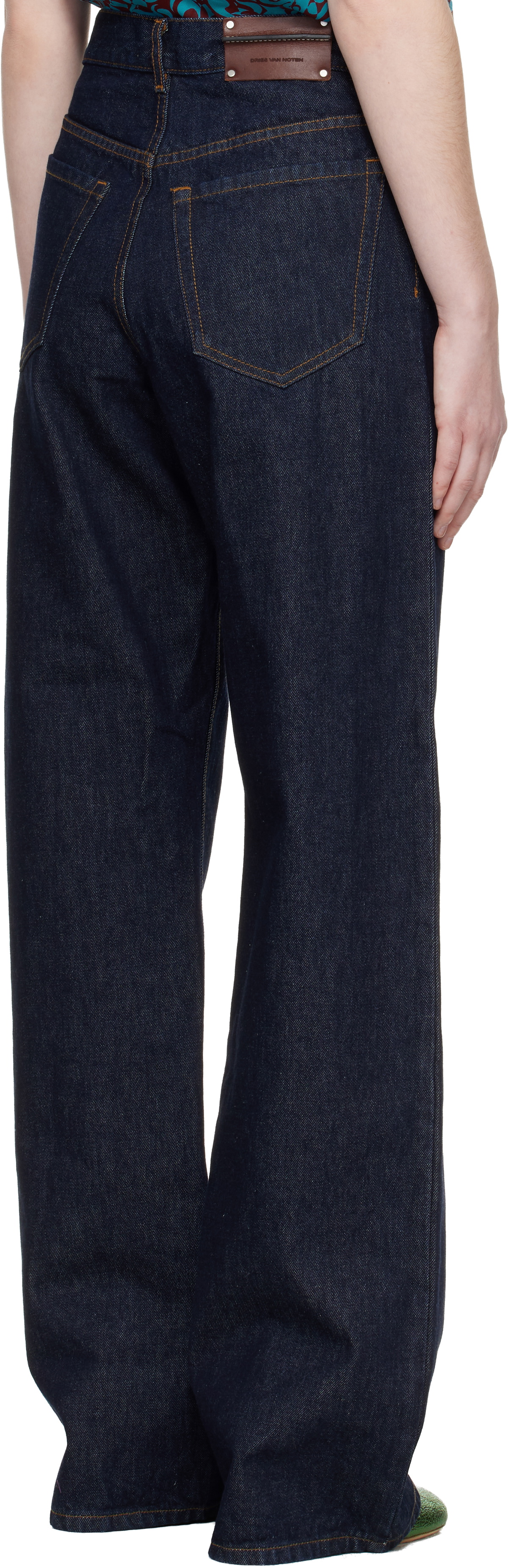 Dries Van Noten Navy Straight Leg Jeans