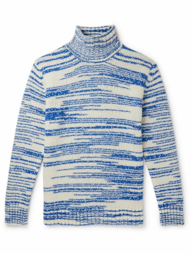 Photo: NN07 - Douglas Striped Merino Wool-Blend Rollneck Sweater - White